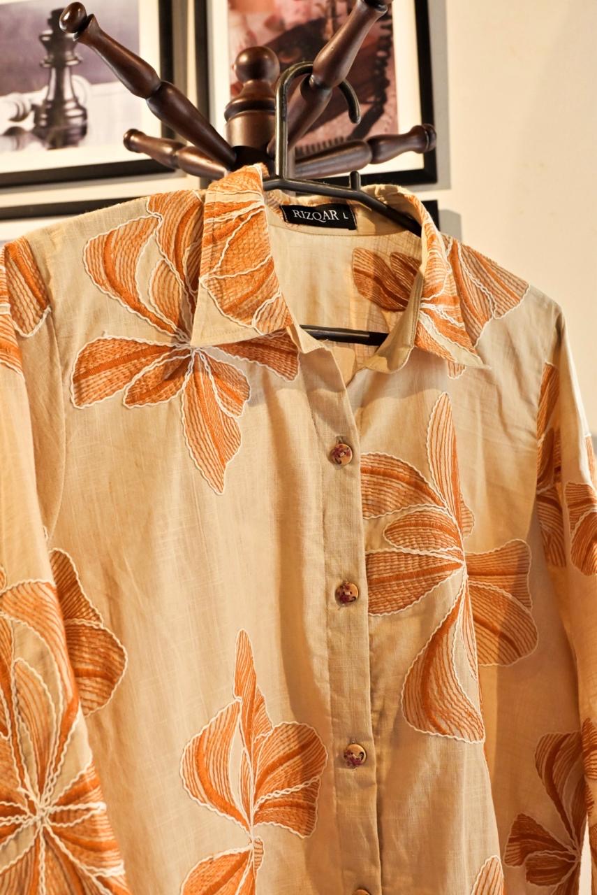 Khaki Big Leaves Co Ord