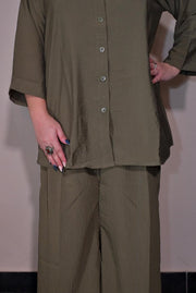 Olive Green Solid Co-Ord Set