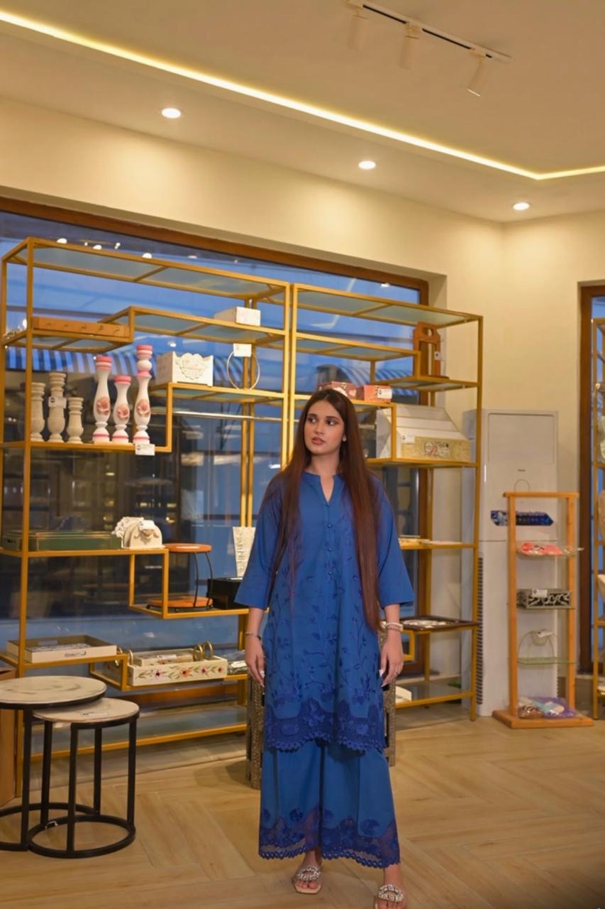 Cobalt Blue Shirt & Trousers Set
