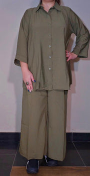 Olive Green Solid Co-Ord Set