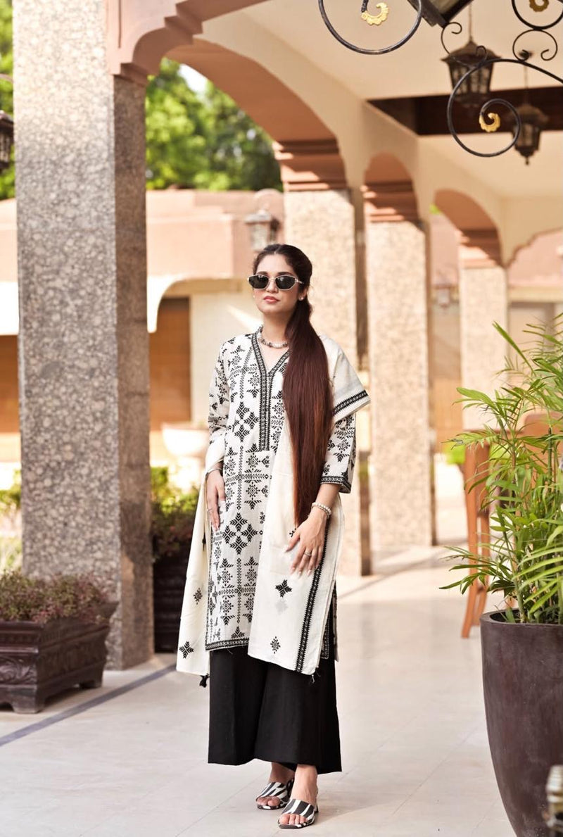 Black & White Shirt + Trouser Set