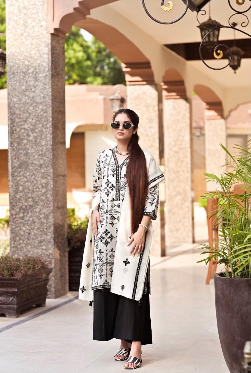 Black & White Shirt + Trouser Set