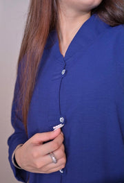 Dark Navy Blue Buttoned Co-Ord Set